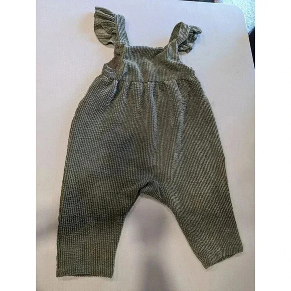 Vtg PatPat Corduroy Romper‎ Toddler 18-24M Forest Green Embroidered Wood Buttons - Picture 2 of 7